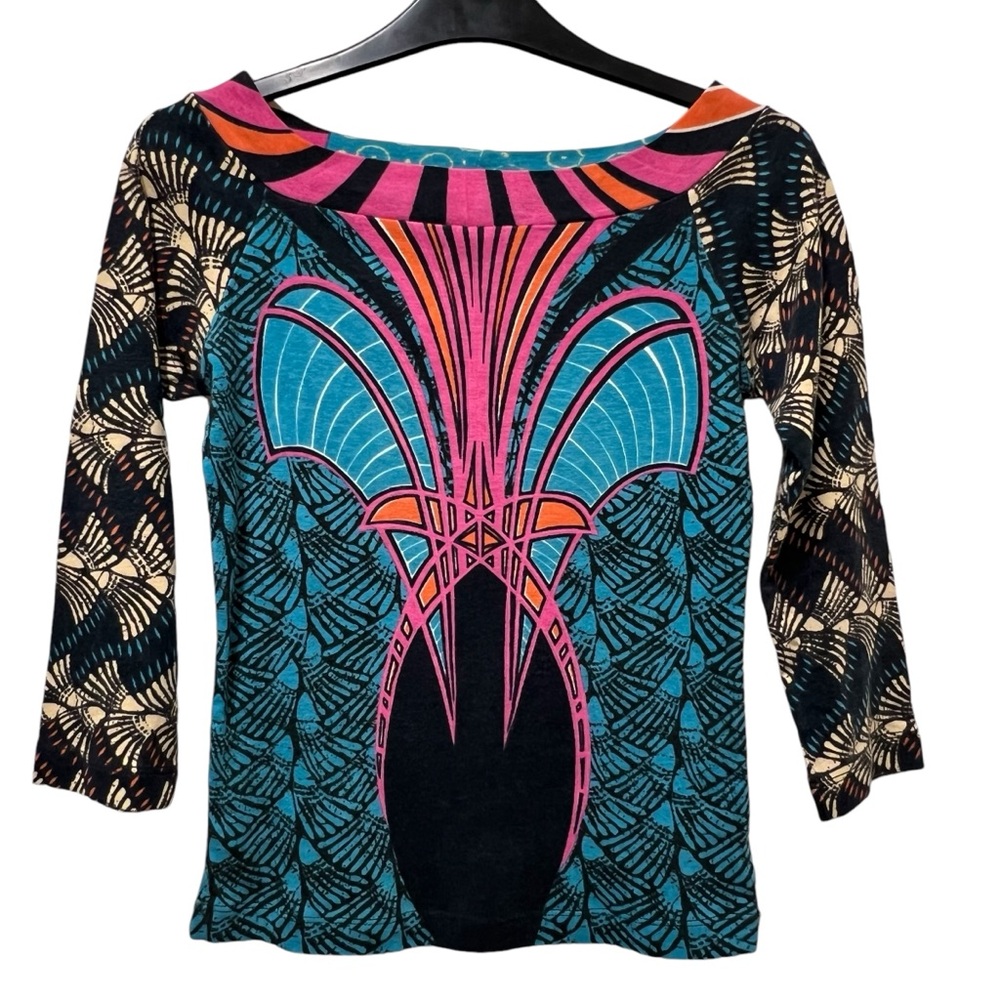 BCBGMaxAzria Girl’s Graphic 3/4 Sleeves Top Size Large